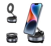 Support de téléphone magnétique à ventouse pour Magsafe, support de téléphone magnétique réglable à 360°, format de poche, support de téléphone portable pour votre voiture (noir-1)