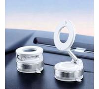 Support de téléphone magnétique amélioré pour voiture - Rotation à 360 ° - Support mains libres avec aimant puissant 18 N - Support pour tableau de bord/grille d'aération/pare-brise, blanc.