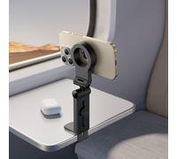 Support magnétique pour téléphone de voyage en avion, à fixer sur une tablette ou un dossier, noir