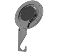 Support de téléphone magnétique, multifonction en alliage d'aluminium, support de bureau avec crochet, rotation à 360° pour iPhone et appareils Android (gris)