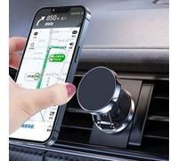 Support De TéLéPhone MagnéTique Pliable Pour Voiture, Support Rotatif à 360 ° Pour Tableau De Bord, Support De TéLéPhone Portable, Argent