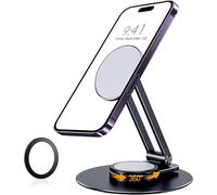 Support De Téléphone Magnétique Pour Bureau,Support De Réglable En Aluminium Avec Rotation À 360°,Support De Voyage Portable Compatible Avec Iphone 16 15 14 13 Pro Max,Galaxy S24 Ultra S23(Q208)
