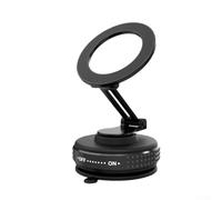 Support de téléphone magnétique pour voiture avec ventouse sous vide, rotatif à 360°, pliable, en alliage de zinc, pour tableau de bord (noir)