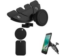 Support de téléphone magnétique pour voiture - Support rotatif pour téléphone portable, construction à profil fin, articulation pivotante réglable à 360 degrés, base adhésive de résistance