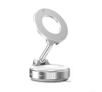 Support de téléphone magnétique réglable pour voiture pliable avec rotation à 360 degrés et support sous vide pour un maintien fiable du téléphone (blanc)
