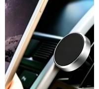 Support de téléphone magnétique rotatif à 360° universel pour grille d'aération GPS de voiture pour iPhone 17 16 15 14 13 12 Pro Max Xiaomi Samsung (argent)