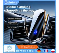 Support de téléphone magnétique sans fil pour voiture 15W à charge rapide, fixation sur grille d'aération ou tableau de bord, rotation 360° ° Rotation pour iPhone Samsung Xiaom C9 Grey