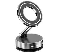 Support de téléphone magnétique sous vide - Support à ventouse puissant, berceau réglable à 360 ° - Support compact avec poignée sûre - Pratique