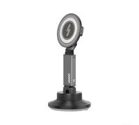 Support de téléphone magnétique sous vide, support de voiture adhésif avec support magnétique et charge rapide sans fil 15 W pour des réglages de l'angle de vision à 360 degrés (charge gris)