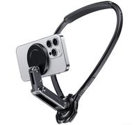 Support de téléphone magnétique tour de cou pour filmer en POV, réglable à 360 °, support de caméra vue première personne avec coussinet en silicone souple, support stable pour smartphone pour le
