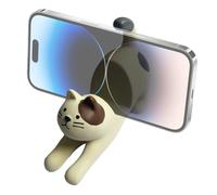 Support de téléphone mignon chat | Berceau pour smartphone avec figurine de chat en résine | Support de téléphone de bureau extensible pour chat, décoration parfaite pour la table de chevet, le scriv