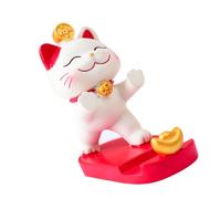 Support de Téléphone Mignon Fortune Cat, Support de Téléphone Portable en Résine Solide pour Table de Bureau, de Portable Décoratif, de Bureau de Lumineux (Type 1)