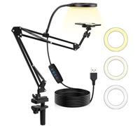 Support De TéLéPhone Mobile en Porte-à-Faux avec Ring Light, Bras De Fixation Flexible pour Lampe D'Appoint, Appareil Photo, Microphone, CaméRa (26cm)