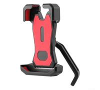 Support de téléphone monté sur guidon pour vélo électrique et standard compatible avec des tubes de 22,2 à 31,8 mm, serrage stable et réglage de l'angle complet (rétroviseur rouge)