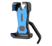 Support de téléphone monté sur guidon pour vélo électrique et standard compatible avec des tubes de 22,2 à 31,8 mm, serrage stable et réglage de l'angle (rétroviseur bleu)