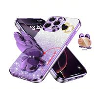 Support de téléphone multifonctionnel avec miroir/support de miroir papillon, nouvelle conception de bord électrolytique anti-chute, étui de téléphone + cœur DIY + carte pailletée + support papillon p