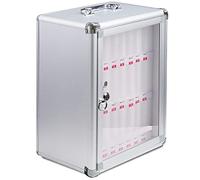 Support de téléphone mural verrouillable en aluminium transparent avec 24 compartiments - Idéal pour les salles de classe, les bureaux et les usines - Support sécurisé pour appareil mobile