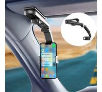 Support de téléphone pare-soleil pour voiture multifonctionnel 360 ° Support rotatif pour téléphone portable avec pare-soleil avec IPhone/Samsung/Android Green