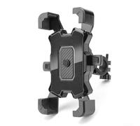 Support de téléphone pivotant à 360 degrés pour Samsung et appareils - Construction robuste en ABS - S'adapte à la plupart des guidons standard (modèle de guidon noir-1)