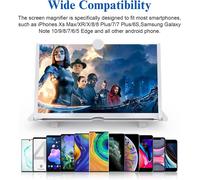 Support De Téléphone Pliable, Écran 3D, Écran Hd Extensible, Loupe D'Écran Contre La Lumière Bleue, Loupe D'Écran Pour Smartphone, Grossissement Loupe (Noir, 18 Pouces)[Z665]