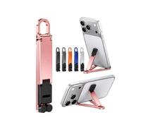Support de téléphone pliable en alliage d'aluminium, porte-clés pliable EDC avec mousqueton, support de téléphone portable pliable de poche, support de téléphone réglable pour bureau, support de