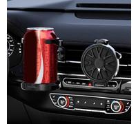Support de téléphone pliable pour grille d'aération de voiture avec serrage automatique, hauteur réglable pour différents contenants à boissons (noir)