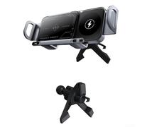 Support de téléphone pliable pour voiture avec design magnétique sans fil pour Huawei et Samsung, rotation à 360 degrés, support en ABS, accessoire compact noir pour tableau de bord (gris)