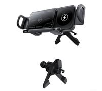 Support de téléphone pliable pour voiture avec design magnétique sans fil pour Huawei et Samsung, rotation à 360 degrés, support ABS compact, noir