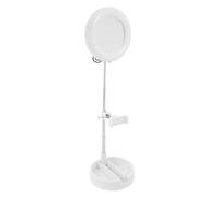 Support de Téléphone Pliable Télescopique avec Lumière et Miroir Blanc | Angles Réglables, Structure ABS et Alliage D’aluminium, Usage Live et Vidéo, Format Stable