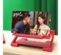 Support De Téléphone Portable Abs Transparent,Écran 3d Ultra-Clair,Lumière Bleue,Écran Vertical,Accessoires Mobiles,Amplificateur Rapide,Ket Pliant - Type 8in Red