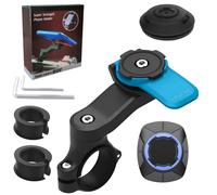 Support de téléphone portable anti-tremblement pour moto, support de téléphone portable pour vélo avec amortisseur de vibrations, dégagement rapide des rêves, poignées de téléphone Bleu
