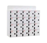 Support de téléphone portable en acrylique blanc et boîte à clés murale 40 clés armoire de rangement pour l'école et la salle de classe Design élégant rouge parfait pour nization et économie d'espace.