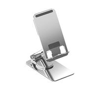 Support De Téléphone Portable En Aluminium, Porte-Ongle De Berceau De Support De Téléphone De Bureau Pliable Entièrement Réglable Avec Un Pad Silicium Compatible Avec Le Téléphone 14 13 12 Pro,Argent