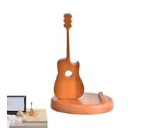 Support de téléphone portable en forme de guitare - Support de téléphone en bois décoratif, beau support d'instrument, bureau créatif pour smartphones