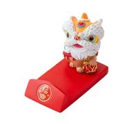 Support de téléphone portable Lion Dance - Joli support de téléphone portable - Ornements de danse de lion de style chinois - Support de téléphone portable (blanc)