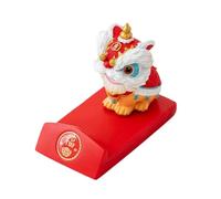 Support de téléphone portable Lion Dance - Joli support de téléphone portable - Ornements de danse de lion de style chinois - Support de téléphone portable (rouge)