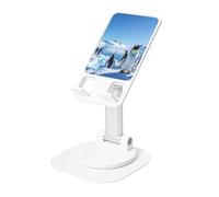 Support de téléphone portable Penguin Antarctica Ice - Hauteur réglable - Rotation à 360° - Support de téléphone portable pliable - Accessoires de bureau - Compatible avec tous les téléphones