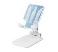 Support de téléphone portable pliable à trois plumes blanches, angle réglable, support de bureau portable compatible avec tous les smartphones, style blanc
