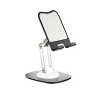 Support de téléphone portable pliable de bureau - Rotation à 360° - Pour iPhone 17, 16, 15, 14, 13, 12 - Pour Samsung Xiaomi (blanc)