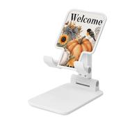 Support de téléphone portable pliable en forme de citrouilles et tournesol - Angle réglable - Hauteur réglable - Compatible avec tous les smartphones - Blanc