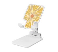 Support de téléphone portable pliable jaune pâle tournesol abstrait bohème angle réglable hauteur bureau portable support de téléphone portable compatible avec tous les smartphones style blanc