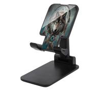 Support de téléphone portable pliable pour bureau, support de tablette portable en plastique imprimé loup 3D, hauteur réglable, avec tous les téléphones de 4 à 13 pouces/tablette