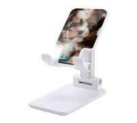 Support de téléphone portable pliable pour bureau - Support de téléphone portable réglable - Chien allongé sur le tapis - Support de téléphone portable antidérapant - Compatible avec tous les