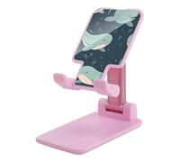 Support de téléphone portable pliable pour bureau - Support de téléphone portable réglable - Motif baleine dessinée à la main - Support de téléphone portable antidérapant - Compatible avec tous les