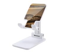 Support de téléphone portable pliable pour bureau - Support de téléphone portable réglable - Motif cœurs dessinés sur la plage - Support de téléphone portable antidérapant - Compatible avec tous les