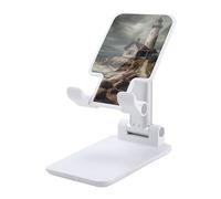 Support de téléphone portable pliable pour bureau - Support de téléphone portable réglable - Phare sur la côte - Support de téléphone portable antidérapant - Compatible avec tous les téléphones