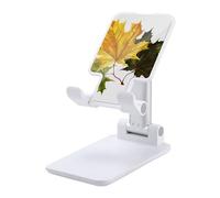 Support de téléphone portable pour bureau - Pliable - Réglable - Feuilles jaunes et vertes - Support de téléphone portable antidérapant - Compatible avec tous les téléphones portables