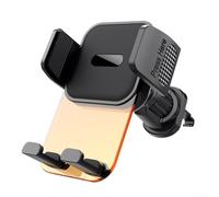 Support de téléphone portable pour grille d'aération de voiture avec poignée en caoutchouc antidérapant et bras en silicone réglable à 360 degrés pour smartphone GPS (orange)