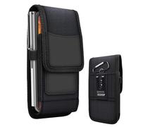 Support de téléphone portable pour la marche - Étui étanche pour téléphone portable avec bande élastique, sac de taille en tissu Oxford noir compatible avec les téléphones de 5,5 à 6,5 pouces, pochett