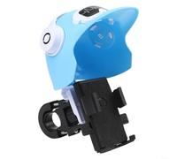 Support de téléphone portable pour moto avec support de casque, matériau ABS imperméable, cardan arrière réglable, design anti-secousses pour la sécurité routière (guidon bleu)